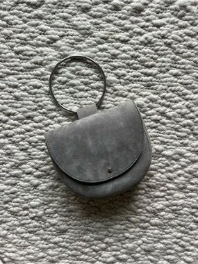 Theory Gray Suede Ring-Handle Women’s Bag